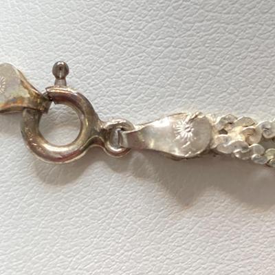 LOT 248: Sterling Silver Jewelry - Ring, Earrings and Chain - 18.4 gtw