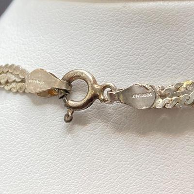 LOT 248: Sterling Silver Jewelry - Ring, Earrings and Chain - 18.4 gtw