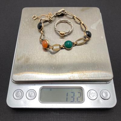 LOT 251: Gold and Sterling Two Tone Jewelry - 14K / 925 13.2 gtw