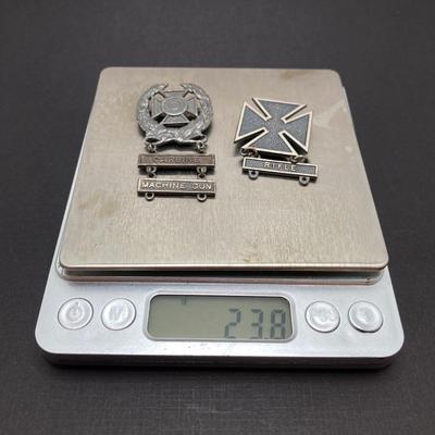 LOT 254: Medal Collection - Sterling Carbine Machine, Service Corp and Stetson Pin