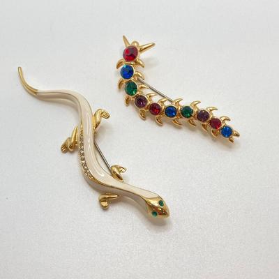 LOT 256: Collection of Colorful and Shiny Brooches and Pins - Coro and More