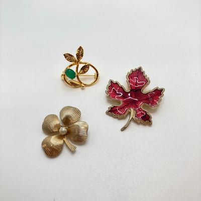 LOT 256: Collection of Colorful and Shiny Brooches and Pins - Coro and More