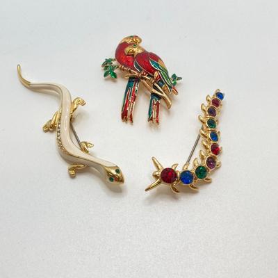 LOT 256: Collection of Colorful and Shiny Brooches and Pins - Coro and More
