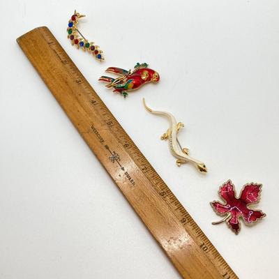 LOT 256: Collection of Colorful and Shiny Brooches and Pins - Coro and More