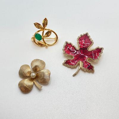 LOT 256: Collection of Colorful and Shiny Brooches and Pins - Coro and More
