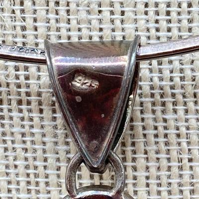 LOT 257: Sterling Choker with Gemstone Pendant Necklace - 35.8 gtw