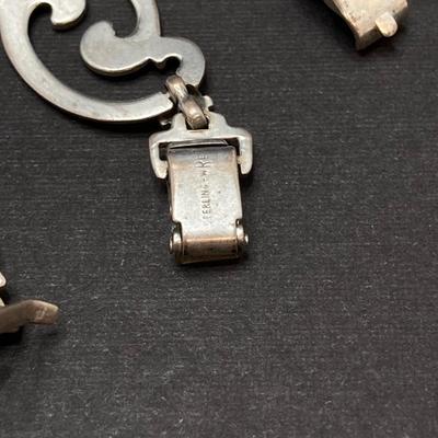 LOT 259: Vintage Bracelets - Damascene Bracelet with Safety Clasp, Sterling, Abalone and More