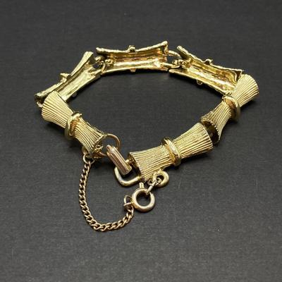 LOT 259: Vintage Bracelets - Damascene Bracelet with Safety Clasp, Sterling, Abalone and More