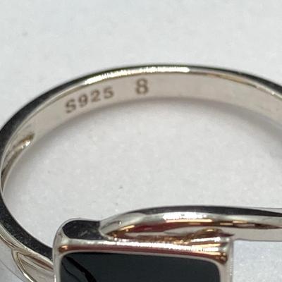 LOT 261: Collection of Shiny 925 Sterling Rings Sizes 8 and 9 - 24.4 gtw