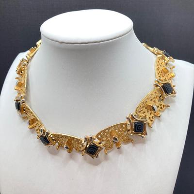 LOT 262: Dazzling Gold Tone Egyptian Style Jewelry Collection