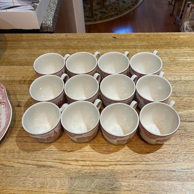 Pink Britain Castles Coffee Cups Set of 12