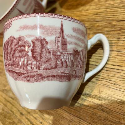 Pink Britain Castles Coffee Cups Set of 12