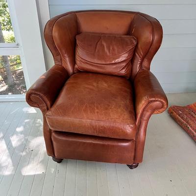 Leather Club Chair & Ottoman (SR-RG)