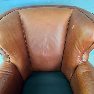 Leather Club Chair & Ottoman (SR-RG)