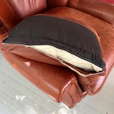 Leather Club Chair & Ottoman (SR-RG)
