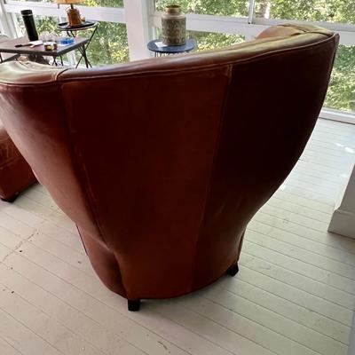Leather Club Chair & Ottoman (SR-RG)
