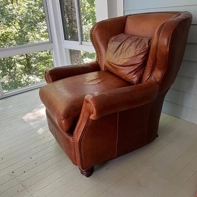 Leather Club Chair & Ottoman (SR-RG)