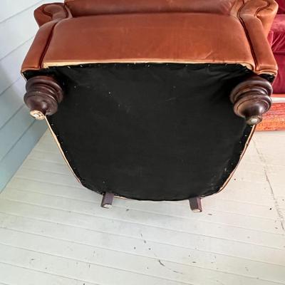 Leather Club Chair & Ottoman (SR-RG)