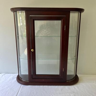 Glass & Wooden Curio Two Shelf Cabinet (G-MG)
