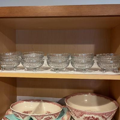 Footed Berry Bowls EAPG By Indiana Glass Co Set of 10 (K)