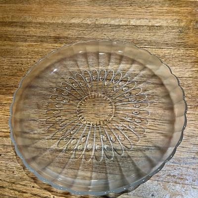 Bouquet Pattern Clear Glass Plates Set Of 29 (K)