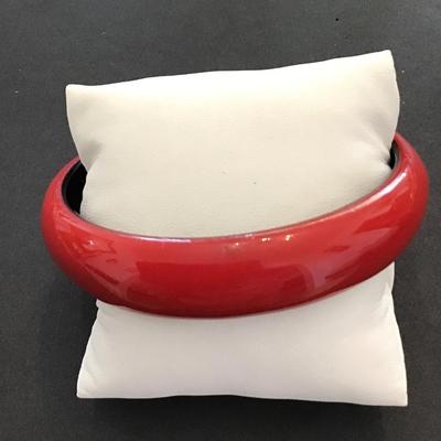 Large red bangle bracelet