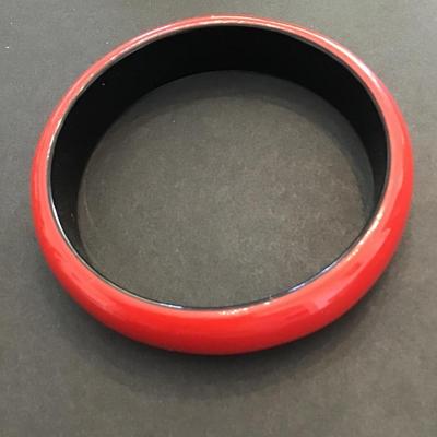 Large red bangle bracelet