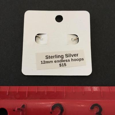 Sterling silver hoop, earrings