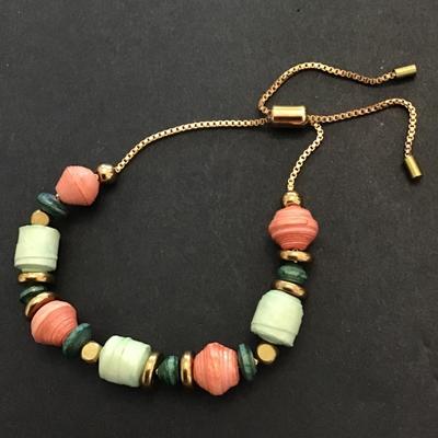 Cute beaded slider bracelet