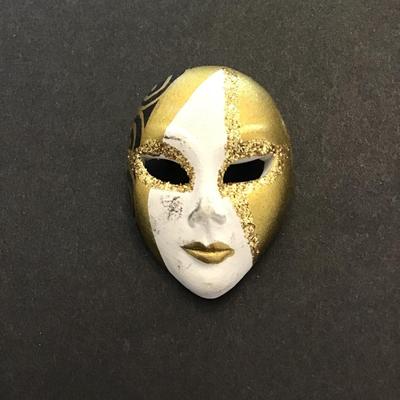 Cool unique hand painted face brooch pin