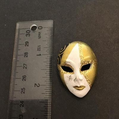 Cool unique hand painted face brooch pin