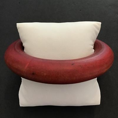 Chunky red wood bangle