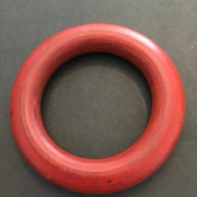 Chunky red wood bangle