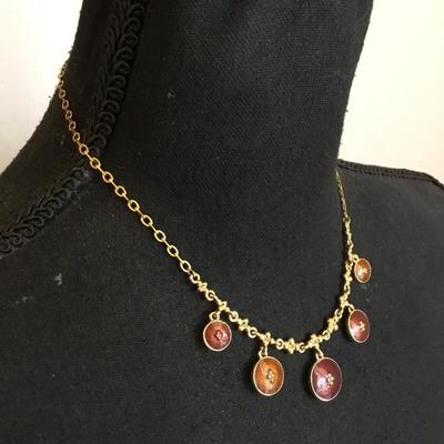 Beautiful vintage Napier enamel button dangle necklace. Very nice very beautiful.