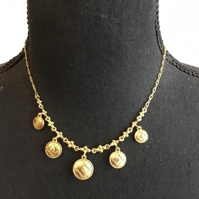 Beautiful vintage Napier enamel button dangle necklace. Very nice very beautiful.