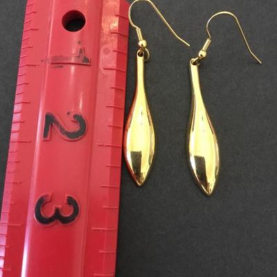 Beautiful gold tone, long dangle earrings