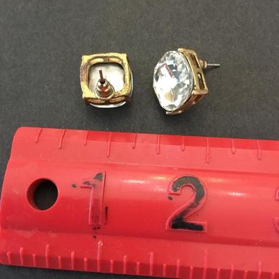 Large vintage, rhinestone stud earrings