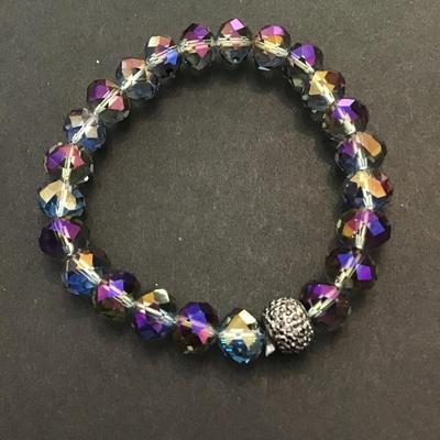 Crystal beaded stretch bracelet