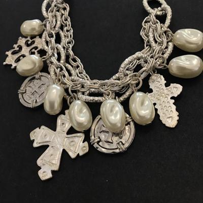 Cute silver tone charm bracelet