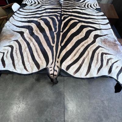 Zebra Hide Rug Huge 112" x 82" - Grade A hide