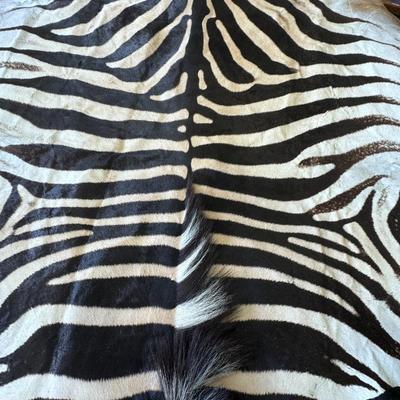 Zebra Hide Rug Huge 112" x 82" - Grade A hide