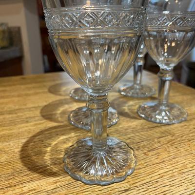 Star Band Water Goblets EAPG Set of 5 (K)
