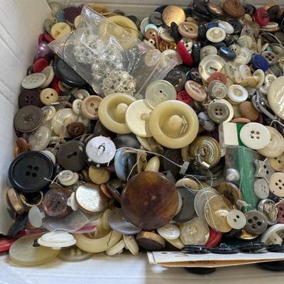 Large box of vintage buttons