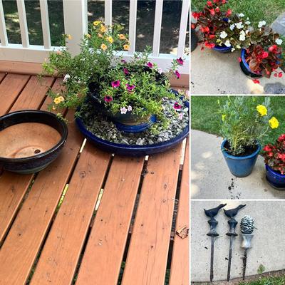 Cobalt Blue Glazed Pots With Plants & More (SR-RG)