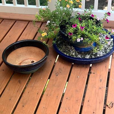 Cobalt Blue Glazed Pots With Plants & More (SR-RG)