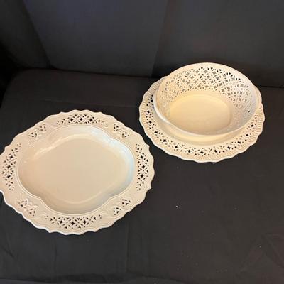 Leedsware Creamware Pottery Dishes (DR-MG)