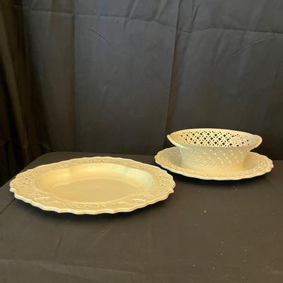 Leedsware Creamware Pottery Dishes (DR-MG)