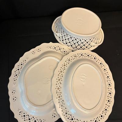 Leedsware Creamware Pottery Dishes (DR-MG)