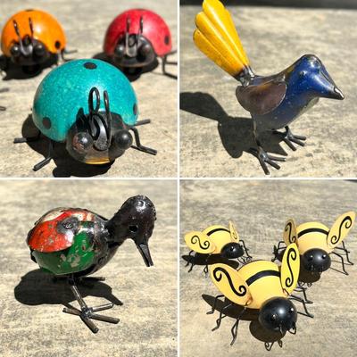Whimsical Reclaimed Metal Bird Art & More Yard Art (DR-RG)