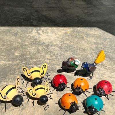 Whimsical Reclaimed Metal Bird Art & More Yard Art (DR-RG)
